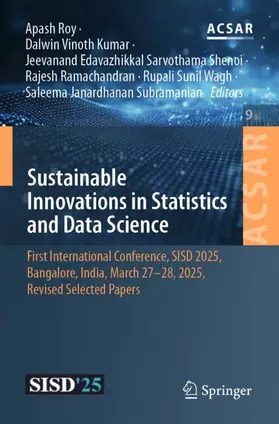 Roy / Vinoth Kumar / Edavazhikkal Sarvothama Shenoi |  Sustainable Innovations in Statistics and Data Science | Buch |  Sack Fachmedien