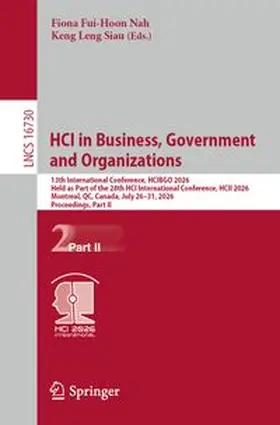 Nah / Siau | HCI in Business, Government and Organizations | E-Book | www.sack.de