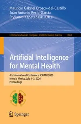 Orozco-del-Castillo / Recio-Garcia / Kapetanakis |  Artificial Intelligence for Mental Health | eBook | Sack Fachmedien