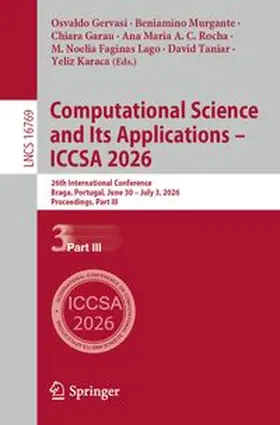 Gervasi / Murgante / Garau | Computational Science and Its Applications – ICCSA 2026 | E-Book | www.sack.de