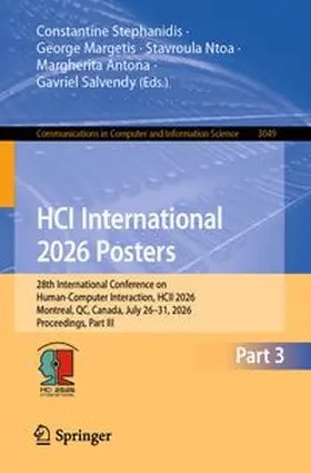 Stephanidis / Margetis / Ntoa |  HCI International 2026 Posters | eBook | Sack Fachmedien