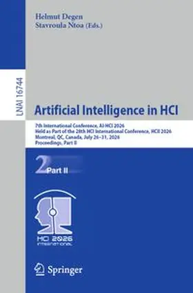 Degen / Ntoa | Artificial Intelligence in HCI | E-Book | www.sack.de
