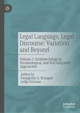 Krimpas / Socanac |  Legal Language, Legal Discourse: Variation and Beyond | Buch |  Sack Fachmedien