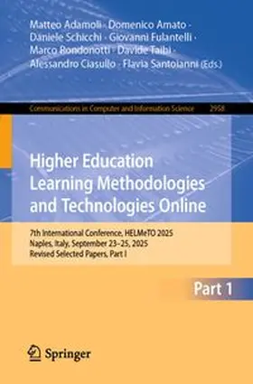 Adamoli / Amato / Schicchi |  Higher Education Learning Methodologies and Technologies Online | eBook | Sack Fachmedien