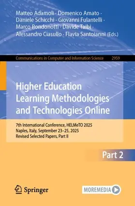 Adamoli / Amato / Schicchi |  Higher Education Learning Methodologies and Technologies Online | Buch |  Sack Fachmedien