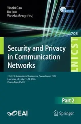 Cao / Luo / Meng | Security and Privacy in Communication Networks | E-Book | www.sack.de