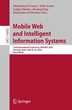 Younas / Awan / Martin |  Mobile Web and Intelligent Information Systems | Buch |  Sack Fachmedien