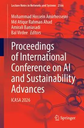 Amirhosseini / Ahad / Baniasadi |  Proceedings of International Conference on AI and Sustainability Advances | Buch |  Sack Fachmedien