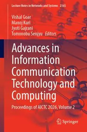 Goar / Kuri / Gajrani |  Advances in Information Communication Technology and Computing | Buch |  Sack Fachmedien