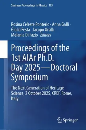 Ponterio / Galli / Festa |  Proceedings of the 1st AIAr Ph.D. Day 2025-Doctoral Symposium | Buch |  Sack Fachmedien