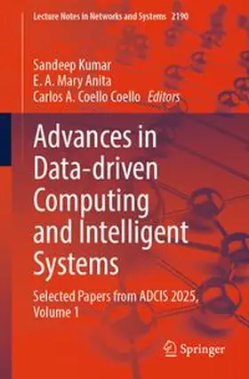 Kumar / Mary Anita / Coello |  Advances in Data-driven Computing and Intelligent Systems | Buch |  Sack Fachmedien