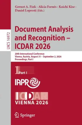 Fink / Fornés / Kise |  Document Analysis and Recognition – ICDAR 2026 | Buch |  Sack Fachmedien