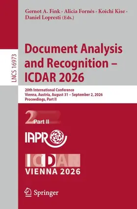 Fink / Fornés / Kise |  Document Analysis and Recognition – ICDAR 2026 | Buch |  Sack Fachmedien