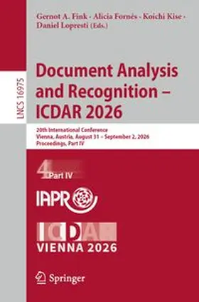 Fink / Fornés / Kise |  Document Analysis and Recognition – ICDAR 2026 | eBook | Sack Fachmedien