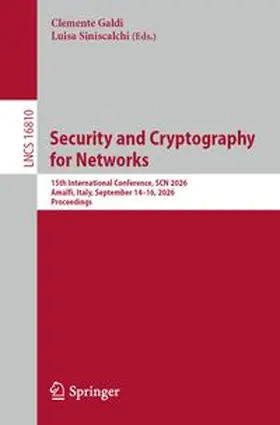 Galdi / Siniscalchi |  Security and Cryptography for Networks | eBook | Sack Fachmedien