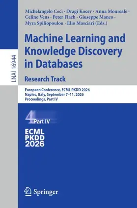 Ceci / Kocev / Monreale |  Machine Learning and Knowledge Discovery in Databases. Research Track | Buch |  Sack Fachmedien