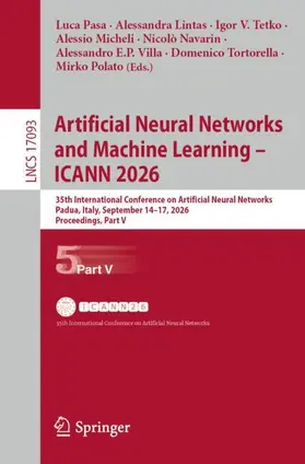 Pasa / Lintas / Tetko |  Artificial Neural Networks and Machine Learning – ICANN 2026 | Buch |  Sack Fachmedien