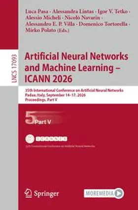 Pasa / Lintas / Tetko |  Artificial Neural Networks and Machine Learning – ICANN 2026 | eBook | Sack Fachmedien