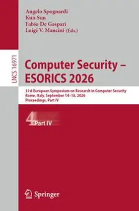 Spognardi / Sun / De Gaspari |  Computer Security – ESORICS 2026 | eBook | Sack Fachmedien