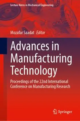 Saadat |  Advances in Manufacturing Technology | Buch |  Sack Fachmedien