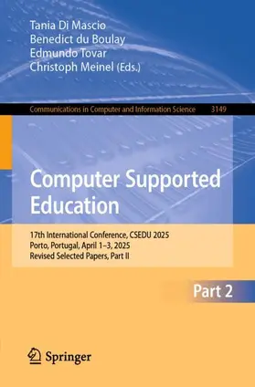 Di Mascio / du Boulay / Tovar |  Computer Supported Education | Buch |  Sack Fachmedien