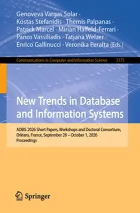 Vargas Solar / Stefanidis / Palpanas |  New Trends in Database and Information Systems | eBook | Sack Fachmedien
