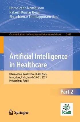 Nambissan / Bejai / Thottappuram |  Artificial Intelligence in Healthcare | Buch |  Sack Fachmedien