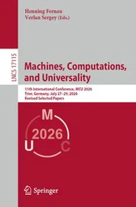 Fernau / Verlan |  Machines, Computations, and Universality | Buch |  Sack Fachmedien