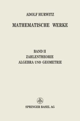 Hurwitz |  Mathematische Werke | Buch |  Sack Fachmedien