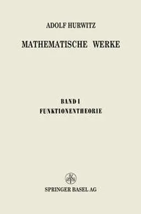 Hurwitz / Pólya / Eidgenössische Technische Hochschule |  Mathematische Werke | eBook | Sack Fachmedien