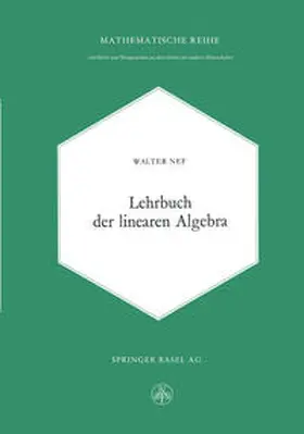 Nef |  Lehrbuch der linearen Algebra | eBook | Sack Fachmedien