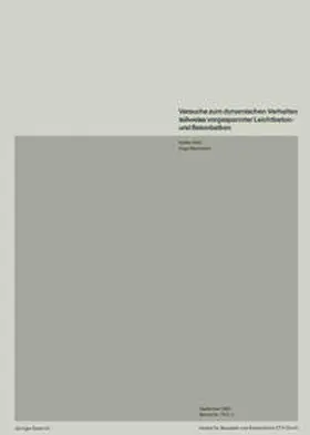 GISIN / BACHMANN | Versuche zum dynamischen Verhalten teilweise vorgespannter Leichtbeton- und Betonbalken | E-Book | www.sack.de