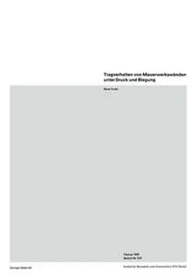 Furler | Tragverhalten von Mauerwerkswänden unter Druck und Biegung | E-Book | www.sack.de
