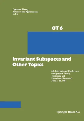 Apostol / Douglas / Nagy |  Invariant Subspaces and Other Topics | Buch |  Sack Fachmedien