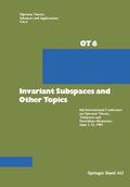 Apostol / Douglas / Nagy |  Apostol: Invariant Subspaces and Other Topics | Buch |  Sack Fachmedien