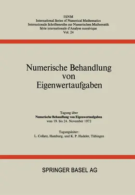 COLLATZ / HADELER |  Numerische Behandlung von Eigenwertaufgaben | Buch |  Sack Fachmedien
