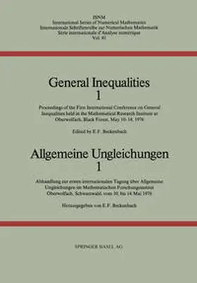 BECKENBACH |  General Inequalities 1 / Allgemeine Ungleichungen 1 | eBook | Sack Fachmedien