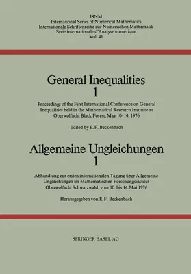 BECKENBACH |  General Inequalities 1 / Allgemeine Ungleichungen 1 | Buch |  Sack Fachmedien