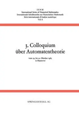 Händler / Unger |  3. Colloquium über Automatentheorie | eBook | Sack Fachmedien