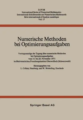 Collatz / Wetterling |  Numerische Methoden bei Optimierungsaufgaben | Buch |  Sack Fachmedien