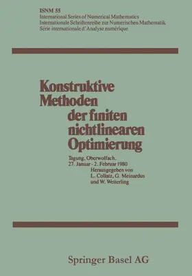 Collatz / Meinardus / Wetterling |  Konstruktive Methoden der finiten nichtlinearen Optimierung | Buch |  Sack Fachmedien