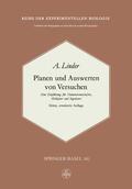 Linder |  Linder, A: Planen und Auswerten von Versuchen | Buch |  Sack Fachmedien