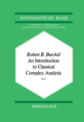 Burckel | An Introduction to Classical Complex Analysis | Buch | 978-3-0348-9376-3 | www.sack.de