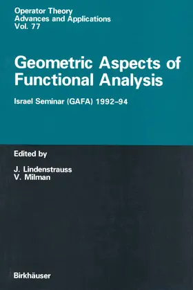 Lindenstrauss / Milman |  Geometric Aspects of Functional Analysis | Buch |  Sack Fachmedien