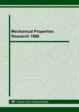 Armanios | Mechanical Properties Research 1986 II | E-Book | www.sack.de