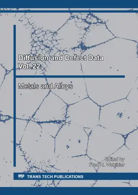 Wohlbier |  Diffusion and Defect Data Vol. 22 | Sonstiges |  Sack Fachmedien