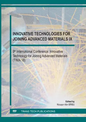 Sîrbu |  Innovative Technologies for Joining Advanced Materials IX | Buch |  Sack Fachmedien