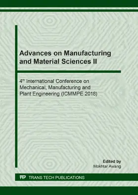 Awang |  Advances on Manufacturing and Material Sciences II | Sonstiges |  Sack Fachmedien