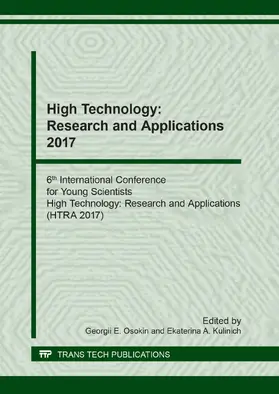 Osokin / Kulinich | High Technology: Research and Applications 2017 | E-Book | www.sack.de