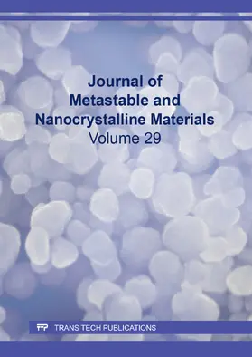 Kolisnychenko |  Journal of Metastable and Nanocrystalline Materials Vol. 29 | eBook | Sack Fachmedien